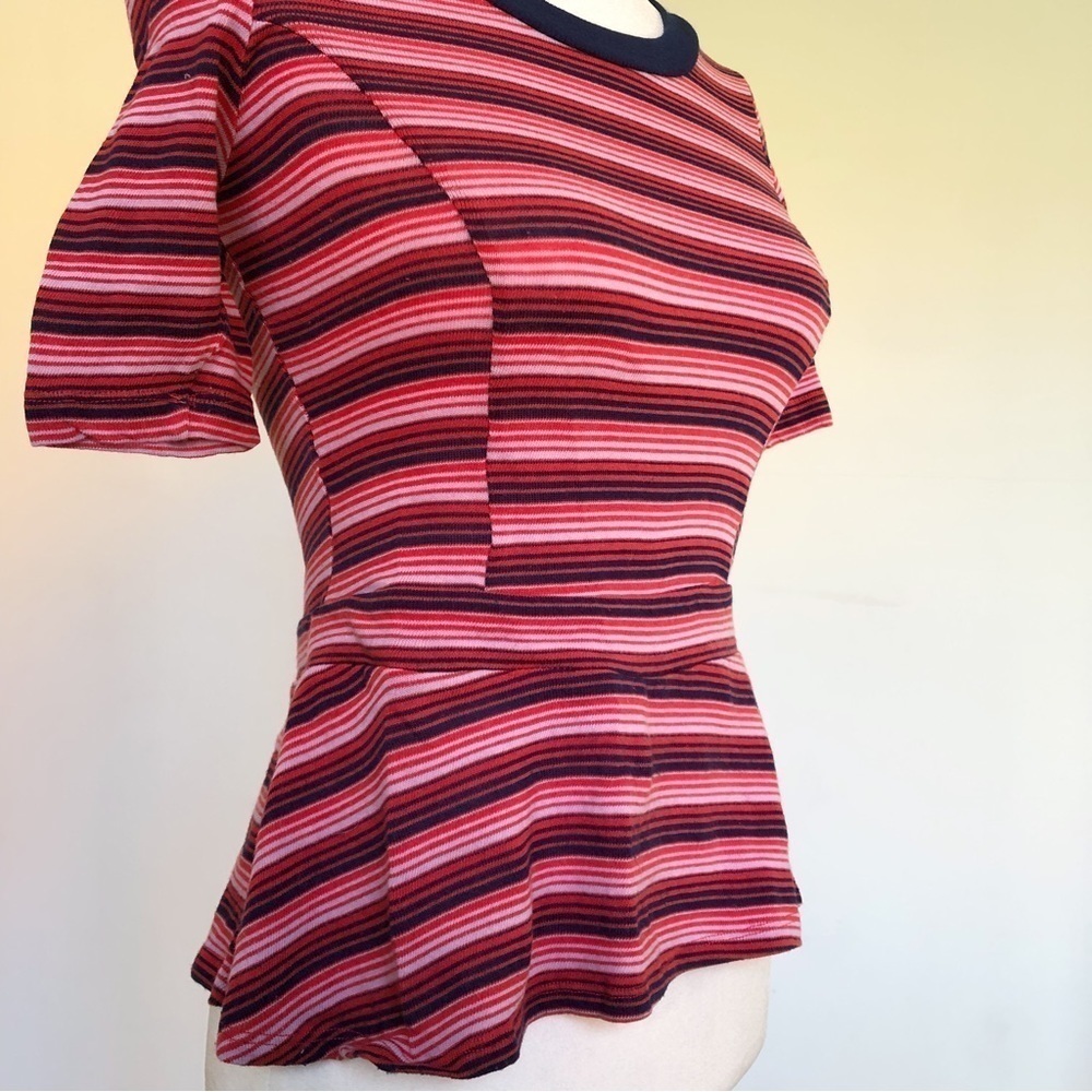 💕2 for $20 Bordeaux Anthropologie Striped Top - Picture 3 of 9